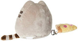 GUND Pusheen with Pizza & Bonus Clip Plush Stuffed Animal Cat, Grey, 6"