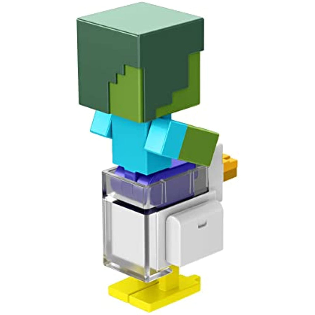 Minecraft 3.25-in Zombie Chicken Jockey Figure w/1 Build-a-Portal Piece