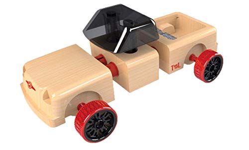 Automoblox Collectible Wood Toy Cars and Trucks—Mini T15L Grizzly Pickup (Compatible with other Mini and Micro Series Vehicles), Red