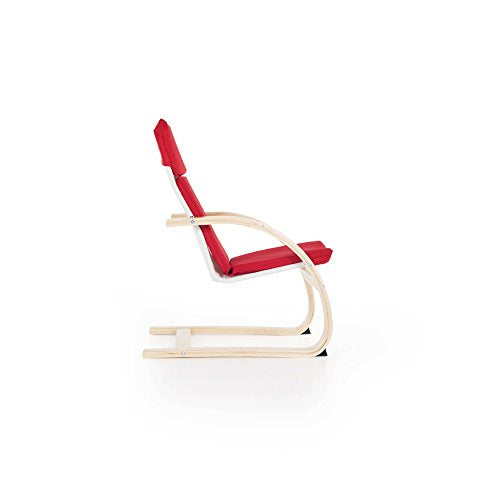 Guidecraft Kiddie Rocker - Red Cushioned Reading Chair for Kids, Toddlers Preschool Library Furniture