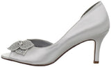 Dyeables Women's Tyra Peep-Toe Pump,White Satin,7 M US