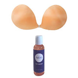 NuBra Seamless Push Up Strapless Bra Pads A B C D Bragel Made in USA + Cleanser Tan