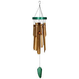 Woodstock Chimes C259 The Original Guaranteed Musically Tuned Chime Asli Arts Collection, Medium, Bamboo-Green Ring