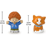 Toy Figure Pack ~ Story Starter Figure Set - HBW72 ~ Curly Red Hair Kid and Orange Cat Figures