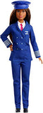 Barbie Pilot Doll Wearing Uniform and Hat, Brunette Petite Doll for 3 to 7 Year Olds
