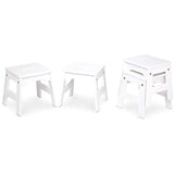 Melissa & Doug Wooden Stools - Set of 4 Stackable, 11-Inch-Tall - White