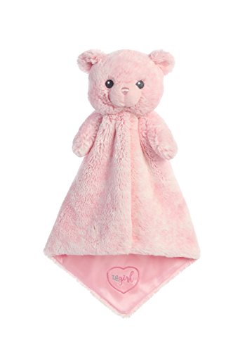 Aurora World Lil Girl Luvster Bear Blanket Plush, 16.5", Pink