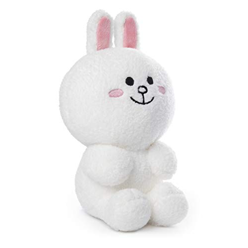 GUND Line Friends Cony Seated Plush Stuffed Animal Rabbit, White, 7", Multicolor