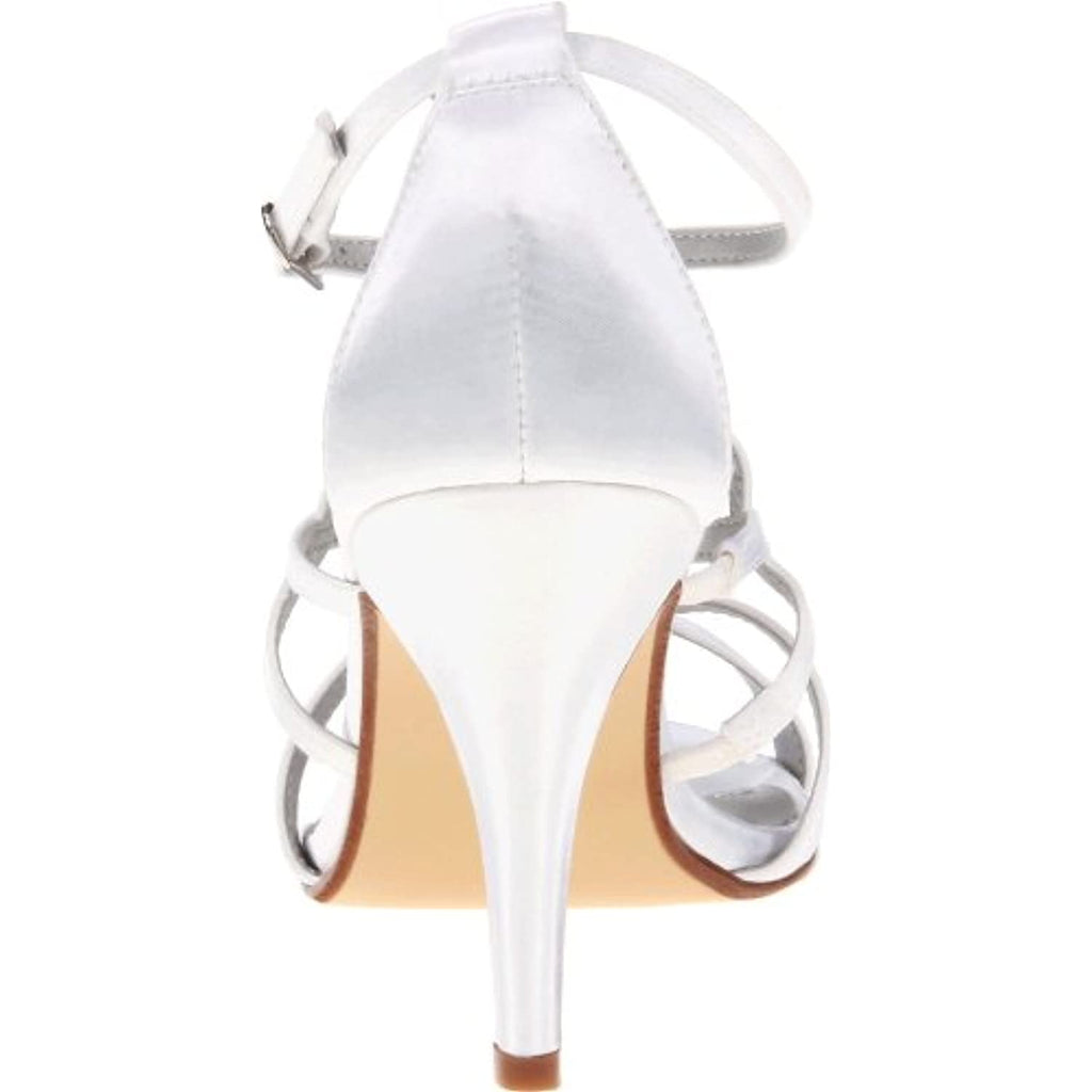 Dyeables Women's Heidi Leather Sandal,White Satin,5.5 B US