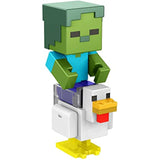 Minecraft 3.25-in Zombie Chicken Jockey Figure w/1 Build-a-Portal Piece
