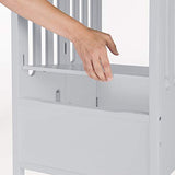 Guidecraft Contemporary Kitchen Helper Stool - White W/Keeper and Non-Slip Mat: Adjustable Height Wooden Baking Tower, Folding Step Stool for Toddlers, Little Kids Learning Furniture