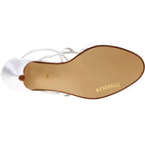 Dyeables Women's Heidi Leather Sandal,White Satin,7 B US
