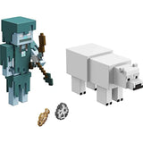Mattel Minecraft Craft-a-Block 2-Pk, Action Figures (Stray vs Polar Bear)
