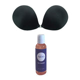 NuBra Seamless Push Up Strapless Bra Pads A B C D Bragel Made in USA + Cleanser Black