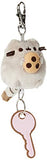 GUND Pusheen with Cookie Plush Retractable Keychain, Gray, 2.5"
