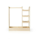 Guidecraft See and Store Dress-up Center  Natural: Armoire for Kids with Mirror & Shelves, Clothes Rack and Shoe Storage Dresser with Bottom Tray - Toddlers Room Furniture