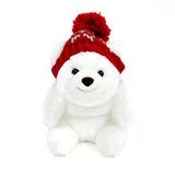 GUND Mini Snuffles with Knit Hat Teddy Bear Christmas Stuffed Plush Holiday Bear, White, 5"