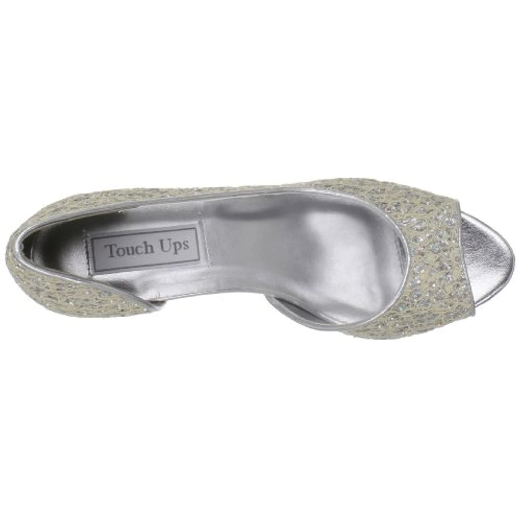 Touch Ups Women's Irene Peep-Toe Pump,Ivory/Silver Glitter,10.5 M US