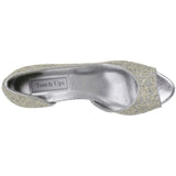 Touch Ups Women's Irene Peep-Toe Pump,Ivory/Silver Glitter,9.5 M US