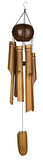 Woodstock Chimes C200 The Original Guaranteed Musically Tuned Chime Asli Arts Collection, Large, Whole Coconut Bamboo