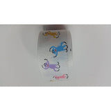 Polyester Grosgrain Ribbon for Decorations, Hairbows & Gift Wrap by Yame Home (7/8-in by 1-yd, 00109208 - pastel monkey assortment w/white background)