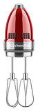 KitchenAid KHM926CA 9-Speed Digital Hand Mixer with Turbo Beater II Accessories and Pro Whisk - Candy Apple Red
