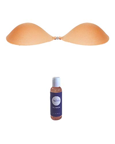 NuBra Airy Seamless Breathable Adhesive Bra SE228 and Cleanser N112 Bragel USA Tan