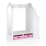 Guidecraft Dress Up Vanity  White: Dresser, Armoire with Storage Bins and Mirror for Kids, Toddlers Playroom Organizer, Children Furniture