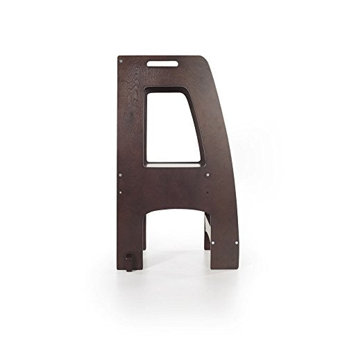 Guidecraft Kitchen Helper Tower Step-Up - Espresso: Adjustable Counter Height, Toddler Step Stool with Handholds for Little Children, Kids' Learning Furniture