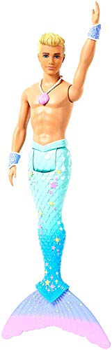 Barbie Dreamtopia Merman Doll, Approx. 12-Inch with Blue Rainbow Tail and Blonde Hair, for 3 to 7 Year Olds