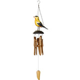 Woodstock Goldfinch Bird Animal Bamboo Wind Chime Outdoor Garden Windchimes CFIN