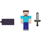 Set of 2 - Minecraft Build-A-Portal 3.25-in Figures - (Zombified Piglin + Steve)
