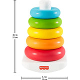 Fisher-Price Rock-a-Stack, Classic Ring Stacking Toy Made from Plant-Based Materials for Babies Ages 6 Months and Older