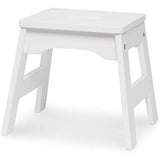 Melissa & Doug Wooden Stools - Set of 2 Stackable, 11-Inch-Tall - White