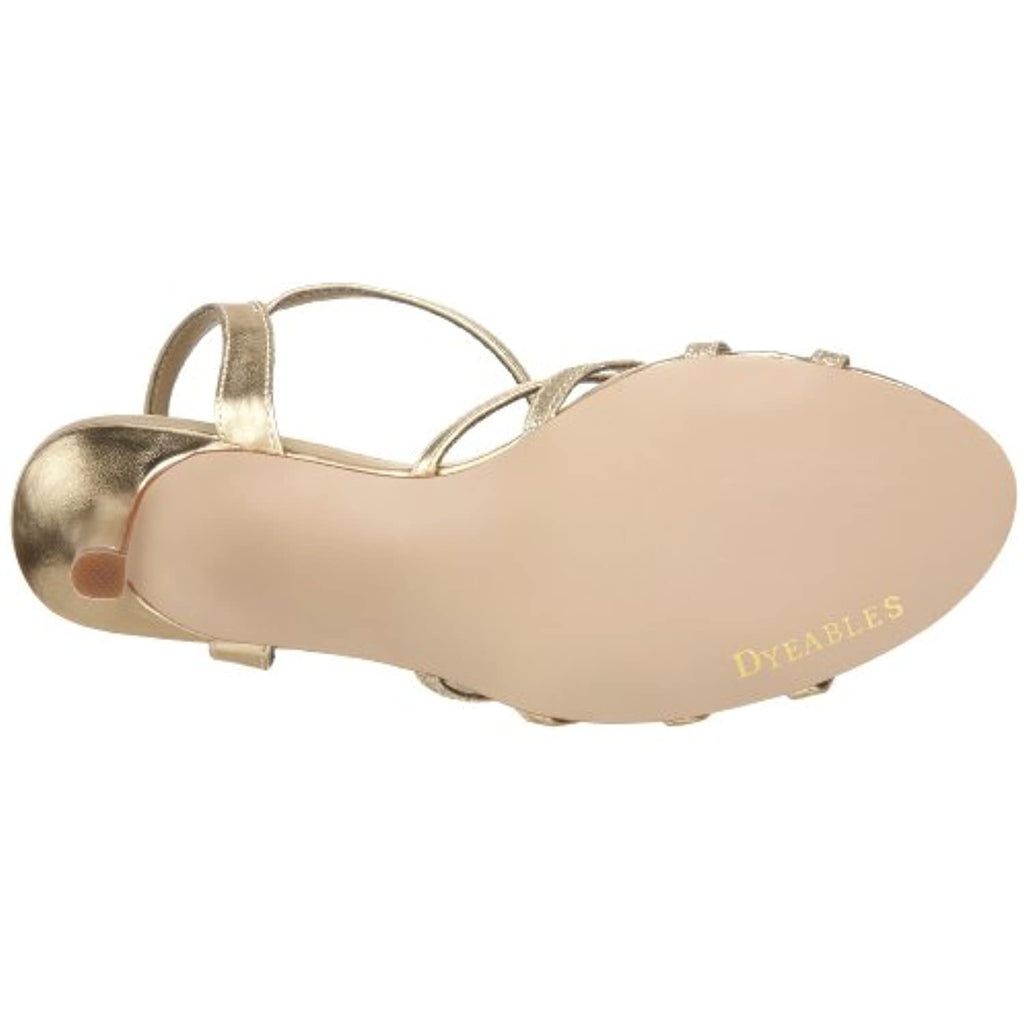 Dyeables Women's Taylor Ankle-Strap Sandal,Silver Glitter,7.5 M US