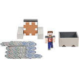 Minecraft Minecart Mayhem Playset with Steve Character Figure, Launching Cart and Accessories, Creation, Exploration and Survival Game for Kids Ages 6 Years and Older