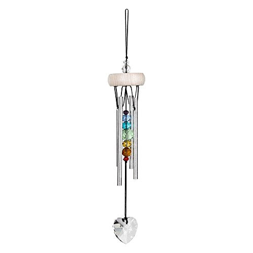 Woodstock Crystal Heart Charm Wind Chime - Rainbow