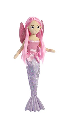 Aurora World Sea Sparkles Fairy Mermaid Coralina Plush,Pink