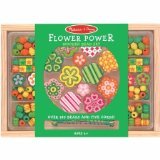 Melissa & Doug Flower Power Wooden Bead Set With 150+ Beads and 5 Cords for Jewelry-Making