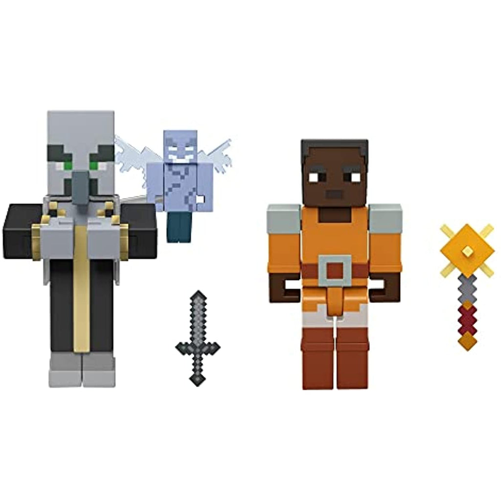 Minecraft Dungeons 3.25" Figures 2-Pk Battle Figures, Great for Playing, Trading, and Collecting, Action and Battle Toy for Boys and Girls Age 6 and Older