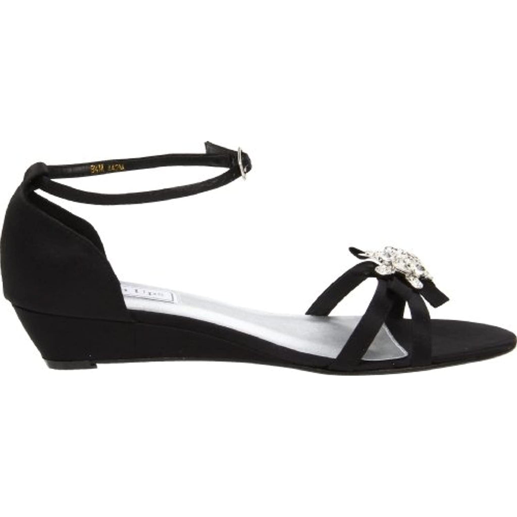 Touch Ups Women's Tillie Wedge Sandal,White Satin,5 M US
