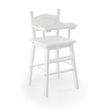 Guidecraft White Wooden Doll High Chair with Tray - Fits 18" American Girl Dolls G98123