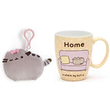 Enesco Pusheen Home Mug Bundle with Pusheen Bow Backpack Clip