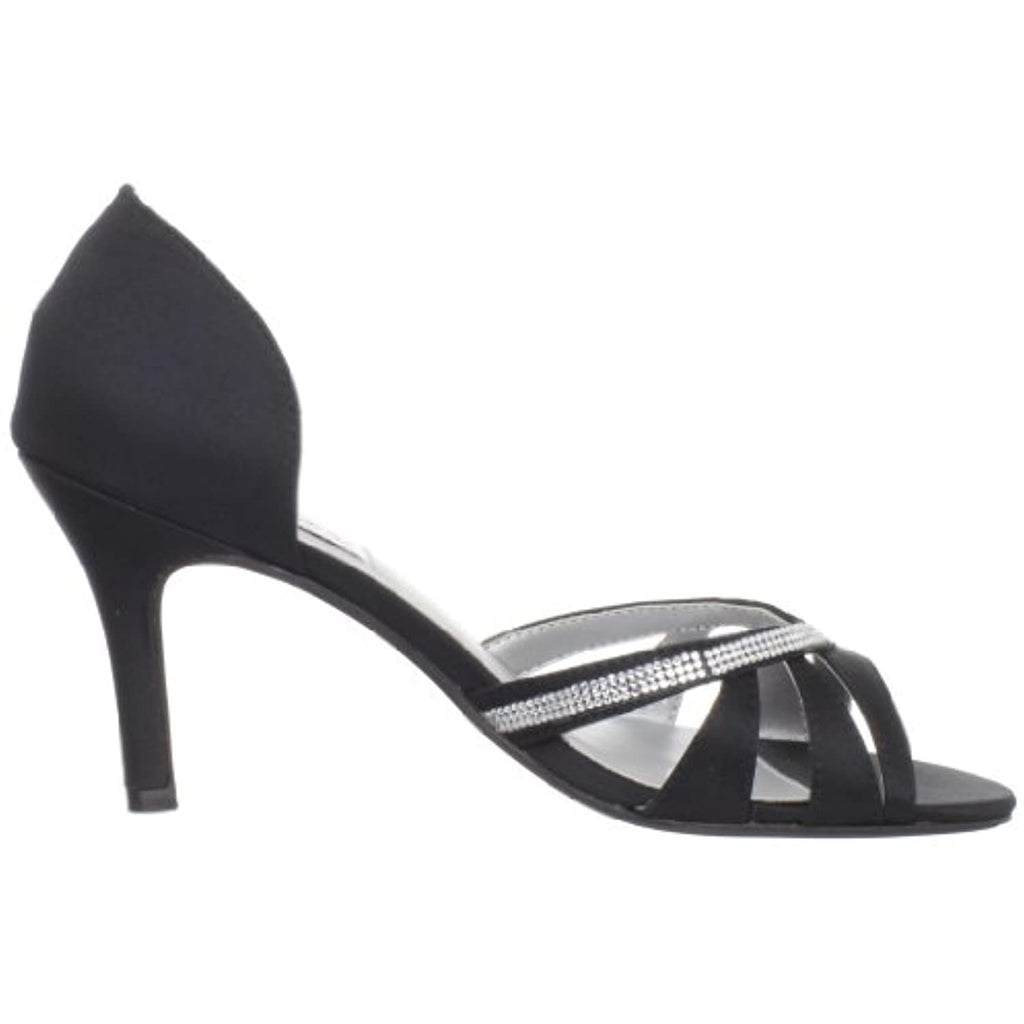 Dyeables Women's Quinn Sandal,Black Satin,8 B US