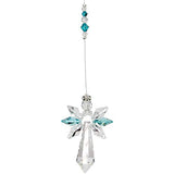 Woodstock Chimes CALBZ Crystal Guardian Angel Suncatcher, Blue Zircon