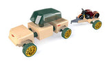 Automoblox Collectible Wood Toy Cars and Trucks—Mini X10 Timber Pack with Trailer and Motorcycle (SUV Compatible with other Mini and Micro Series Vehicles)