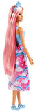 Barbie Doll, Rainbow Princess Look with Extra-Long Pink Hair, Plus Hairbrush, for 3 to 7 Year Olds