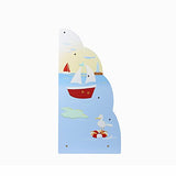 Guidecraft Wood Hand-Painted Sailing Book Display - Themed Sling Bookshelf, Kids Furniture Book Rack