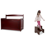 Melissa & Doug Kids Espresso Wooden Furniture - Toy Chest, Step Stool