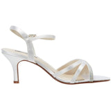 Touch Ups Women's Val Leather Sandal,White Satin,5.5 M US